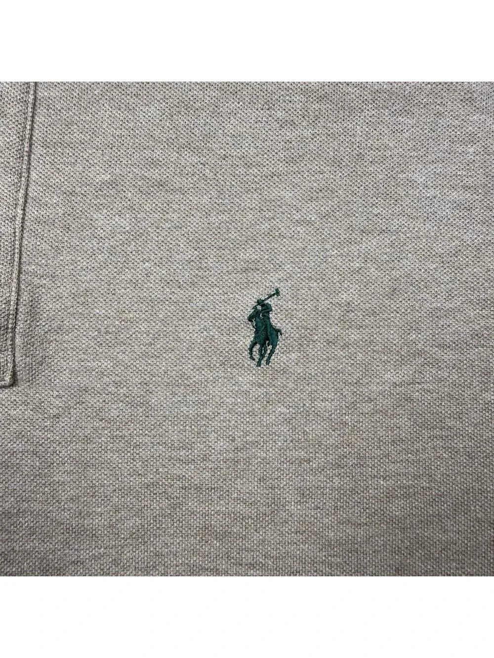 Polo Ralph Lauren Men’s XL Long Sleeve Polo Shirt Beige Green Pony 100% Cotton